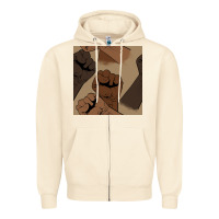Sandshell melanin raised fist seamless pattern Zipper Hoodie - BundleAndBundleShop