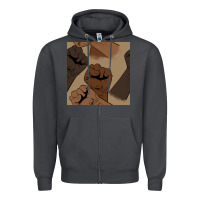 Smoke melanin raised fist seamless pattern Zipper Hoodie - BundleAndBundleShop