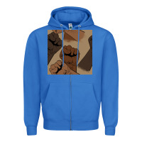 True Royal melanin raised fist seamless pattern Zipper Hoodie - BundleAndBundleShop