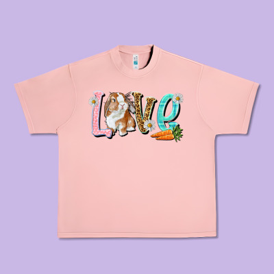 Love Easter Rabbit Urban Heavy Tee Designed By Nancycooperartshop