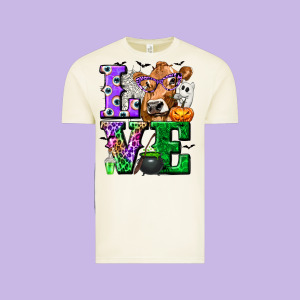 Love Cow Halloween Tbw Vintage Tee Designed By Texasbilliewilder