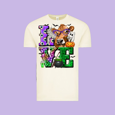 Love Cow Halloween Tbw Vintage Tee Designed By Texasbilliewilder