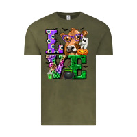 Vintage Olive love cow halloween tbw Vintage Tee - texasbilliewilder