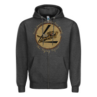 Charcoal Heather flying tigers squadron wwii leather patch design Zipper Hoodie - tuanDangUi
