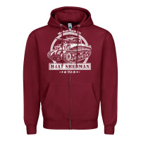 Burgundy m4a1 sherman tank Zipper Hoodie - tuanDangUi