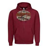 Burgundy cessna 182 skylane since 1956 retro vintage airplane design Zipper Hoodie - tuanDangUi