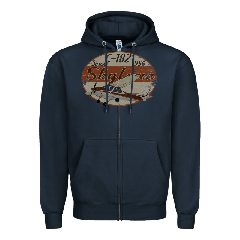 Cessna 182 Skylane Since 1956 Retro Vintage Airplane Design Zipper Hoodie by tuanDangUi | Teevron