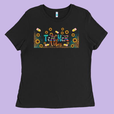 Teacher Vibes Libbey Glass Ladies Tee Designed By Bundleandbundleshop