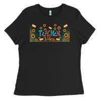 Black teacher vibes libbey glass Ladies Tee - BundleAndBundleShop