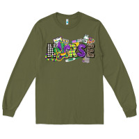 Army Green nurse mardi gras Long Sleeve Tee - CowGirlArtShop