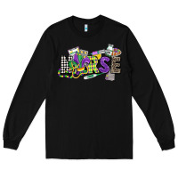 Black nurse mardi gras Long Sleeve Tee - CowGirlArtShop