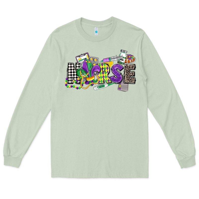 Nurse Mardi Gras Long Sleeve Tee by CowGirlArtShop | Teevron