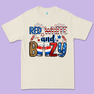 Red White And Boozy Premium Tee Designed By Ranaportraitstore