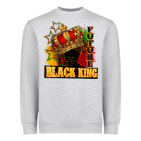 Heather Grey Future black king Heavyweight Sweatshirt - FaDigitalArtStudio