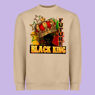 Future Black King Heavyweight Sweatshirt Designed By Fadigitalartstudio