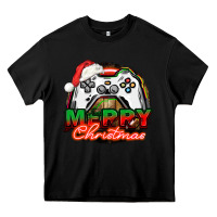 Black Gamer Merry Christmas Heavy Core Tee - NancyCooperArtShop