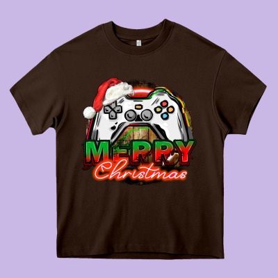 Gamer Merry Christmas Heavy Core Tee Designed By Nancycooperartshop