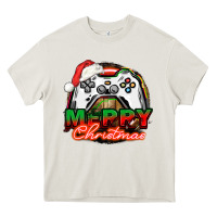 Cream Gamer Merry Christmas Heavy Core Tee - NancyCooperArtShop