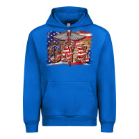 Cobalt patriotic nurse certified nurse  assistant medilcal symbol  background Urban Hoodie - BarkalooDesign