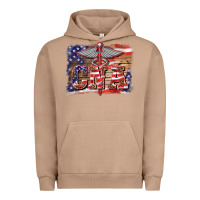 Pigment Burro patriotic nurse certified nurse  assistant medilcal symbol  background Urban Hoodie - BarkalooDesign