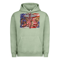 Pigment Oil Green patriotic nurse certified nurse  assistant medilcal symbol  background Urban Hoodie - BarkalooDesign