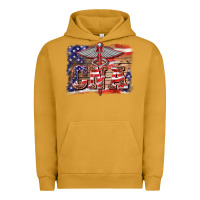 Pigment Peanut Butter patriotic nurse certified nurse  assistant medilcal symbol  background Urban Hoodie - BarkalooDesign