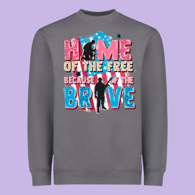 Home Of The Free Because Of The Brave Heavyweight Sweatshirt Designed By Fadigitalartstudio