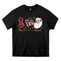 Black Peace love Christmas Heavy Core Tee - NancyCooperArtShop