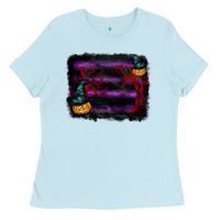 Baby Blue halloween witch hat backround Ladies Tee - RanaPortraitStore