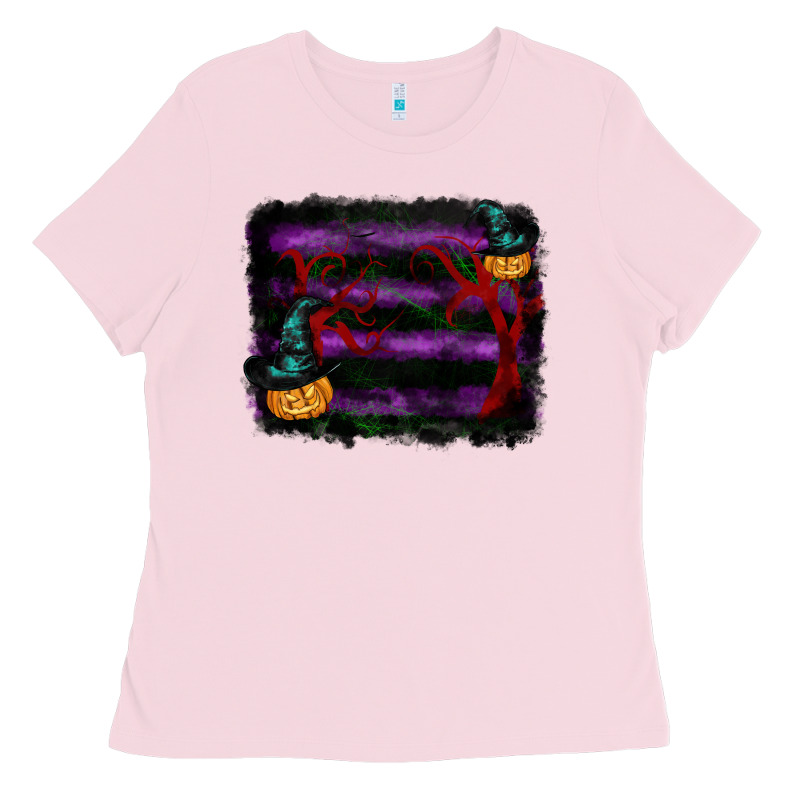 Halloween Witch Hat Backround Ladies Tee by RanaPortraitStore | Teevron
