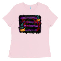 Bubblegum Pink halloween witch hat backround Ladies Tee - RanaPortraitStore