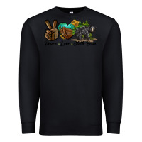 Black peace love sloth bear Premium Sweatshirt - LillyAllenDesigns