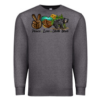 Charcoal Heather peace love sloth bear Premium Sweatshirt - LillyAllenDesigns