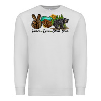 Dove Grey peace love sloth bear Premium Sweatshirt - LillyAllenDesigns