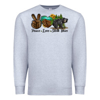 Heather Grey peace love sloth bear Premium Sweatshirt - LillyAllenDesigns