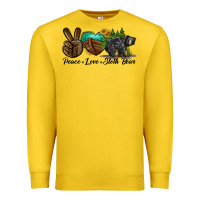 Lemon peace love sloth bear Premium Sweatshirt - LillyAllenDesigns