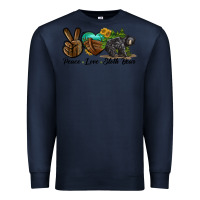 Navy peace love sloth bear Premium Sweatshirt - LillyAllenDesigns