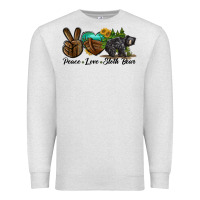 Oatmeal Heather peace love sloth bear Premium Sweatshirt - LillyAllenDesigns