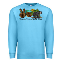Ocean Blue peace love sloth bear Premium Sweatshirt - LillyAllenDesigns