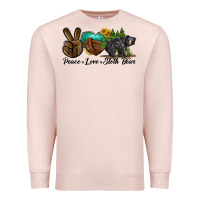 Pale Pink peace love sloth bear Premium Sweatshirt - LillyAllenDesigns