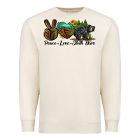 Sandshell peace love sloth bear Premium Sweatshirt - LillyAllenDesigns