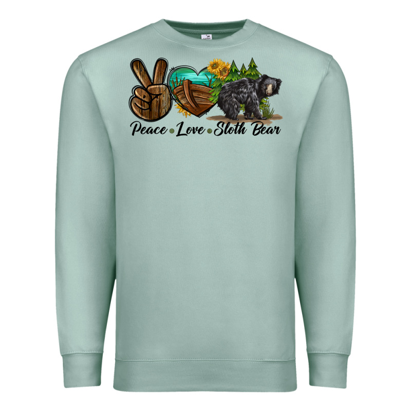 Peace Love Sloth Bear Premium Sweatshirt by LillyAllenDesigns | Teevron