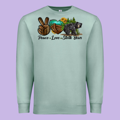 Peace Love Sloth Bear Premium Sweatshirt Designed By Lillyallendesigns