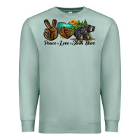 Seafoam peace love sloth bear Premium Sweatshirt - LillyAllenDesigns