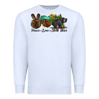 White peace love sloth bear Premium Sweatshirt - LillyAllenDesigns