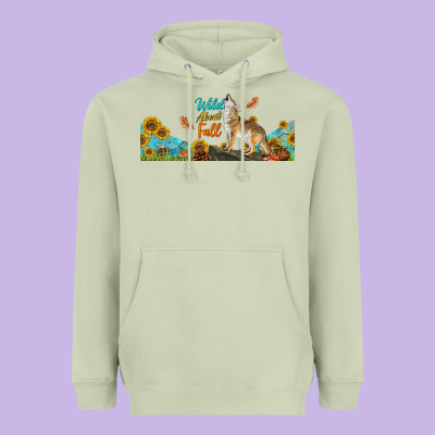 Wild About Fall Coyote Heavyweight Hoodie Designed By Lillyallendesigns