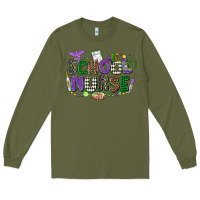 Army Green school nurse mardi gras Long Sleeve Tee - CowGirlArtShop
