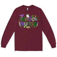 Burgundy school nurse mardi gras Long Sleeve Tee - CowGirlArtShop