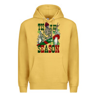 Antique Gold tis the season skeleton snowboard Premium Hoodie - FaDigitalArtStudio
