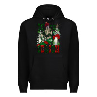 Black tis the season skeleton snowboard Premium Hoodie - FaDigitalArtStudio